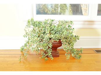 Wonderful Faux Ivy In A Nice Ceramic Oval Urn Form Planter