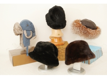 Sonia Rykel, Paris Sheared Mink Hat And Pother Fur Hats -Size Small