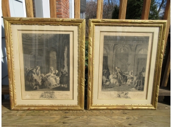 Beautifully Framed Pair Of 18th Century French Engravings