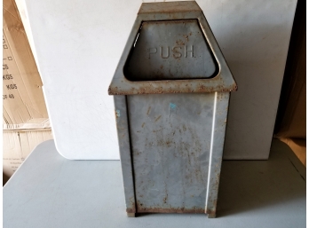 Vintage Metal Garbage Can
