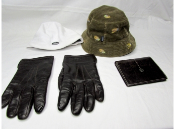 Polo Hat, Pair Of Men's Leather Gloves & Leather Buxton Wallet