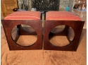 Pair Of Upholstered Cube Foot Stool/Benches