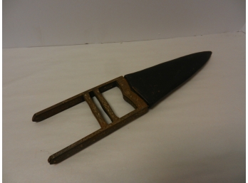 Vintage TURKISH MIDDLE EASTERN INDIAN KATAR Push Knife Dagger W/Leather Sheath
