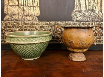 Vintage Mixing Bowl And Urn