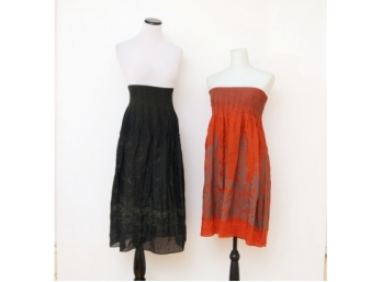 Two Strapless Dresses By Lapis -One Size