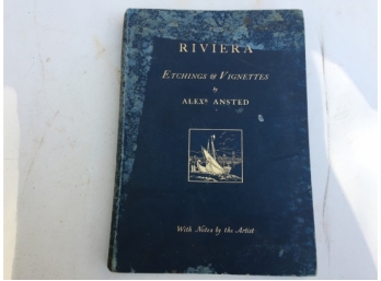 Antique 1894 Book 'The Riviera' Etchings & Vignettes By Alex R. Ansted