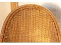 Set Of Four Of Modern Rattan Rounded Back Chairs