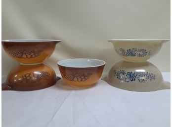 Pyrex Mixing Bowls - Old Orchard & Homestead Blue