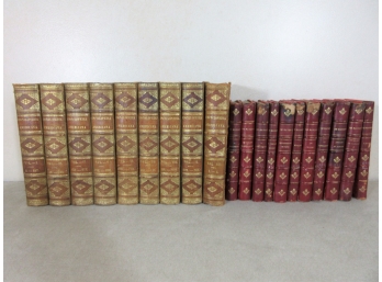 Partial Set 1836 Leather Bound Books Plus Partial Antique French Literature Set
