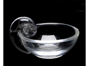 Steuben Crystal Glass Snail Olive Bowl