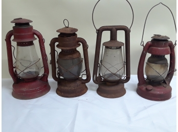 Four Kerosene Lantern Lamps Dietz & Others