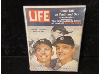 Roger Maris, Mickey Mantle Life Magazine August 18, 1961 'Babe Ruth's Challengers: Mantle And Maris'