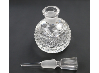 Floral Motif Glass Perfume Bottle With Frosted Nape And Fluted Glass Topper
