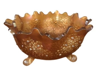 Carnival Glass Footed Candy Dish