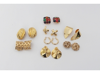 Group Of Fashion Clip On & Pierced Earrings - 8 Pair
