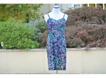 Lovely Silk And Sequin Dress By Nite Line - Size 6