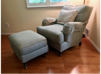 Lee Industries, Newton, NC Upholstered Side Chair And Matching Ottoman