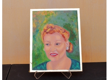 Oil On Canvas Portrait Of Sina Freeman By Esther Stolzer