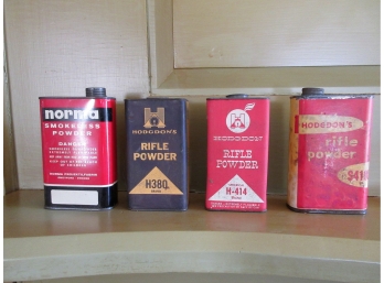 Four Vintage Rifle Powder Tins