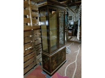 Home Display Cabinet/Case, Black W/Gold Trimming W/Light