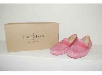 Cole Haan Driving Mocs, Pink Suede With Pink Patent Leather Trim Shoes - Size 7½B