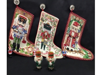 Three Handmade Katha Didde'l Nutcracker Christmas Stockings