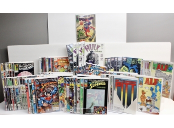 Lot Of 150 Comic Books - Hulk Gray, Alf, Spectacular Spiderman, The Adventures Of Superman And More