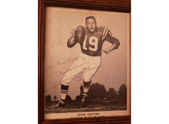 Signed And Framed John Unitas Picture