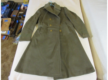WWII US Military Heavy Olive Wool Outercoat