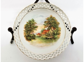 Vintage Bavaria Pierced Porcelain Display Candy Trinket Dish