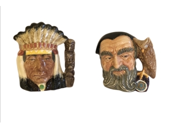 Royal Doulton Character Mugs: North American Indian And Merlin