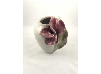 Vintage Jana Kozon Handmade Iris Pottery Vase