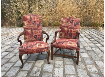 Two Vintage Complimentary Arm Chairs
