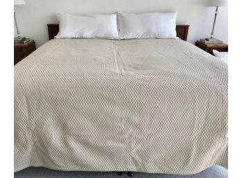 King Size Custom Diamond Stitch Bedspread With Matching Set Of 2 Twin Bed Skirts