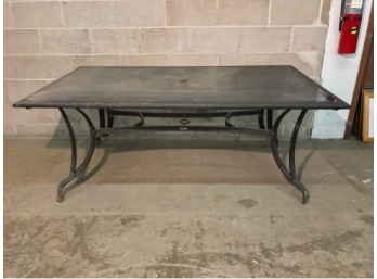 Aluminum And Glass Patio Table