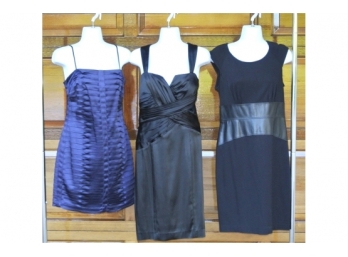 Three Calvin Klein Dresses, Two Black, One Blue - Size 6 And 8