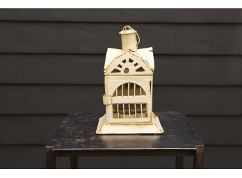 Distressed Look Garden Lantern In Form Of A Little House