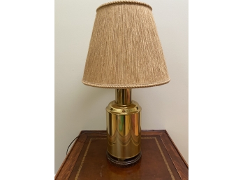 Brass Lamp With Twine Shade
