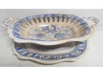 18th/19th Century Transferware Bowl And Platter