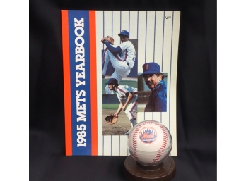 '85 NY Mets Harrelson,Johnson & McDowell Autograph Signed Ball & '85 Yearbook