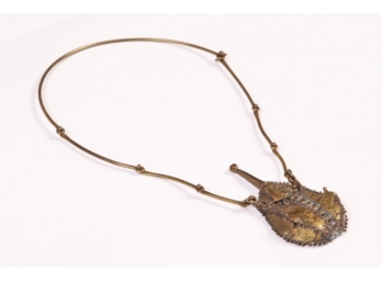 Heavy Bronze Necklace In The Form Of A Crab