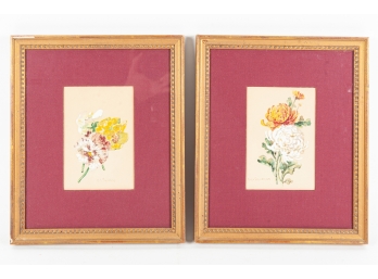 Pair Of Vintage Floral  C.J. Thomas Prints