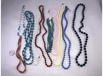 Group Of 11 Costume Jewelry Beaded Necklaces