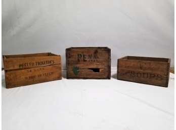 Three Old Wood Crates
