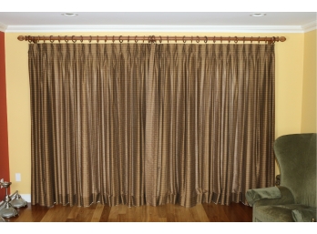 Designed Custom Lined Drapes With Finial Ended Rod