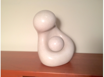 Abstract Mother And Child Sculpture Signed Hannula