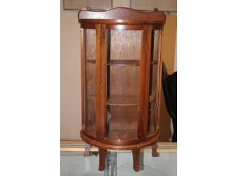 Vtg Small Wood & Glass Tabletop Curio Display Cabinet