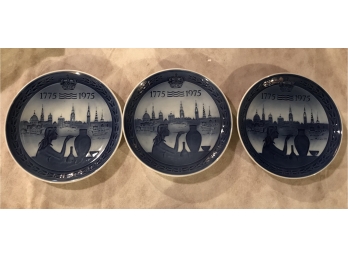 Three Royal Copenhagen Bicentenary Plates