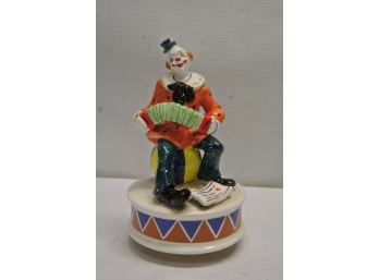 Vintage Schmid #316 Hand Painted, Clown Rotating Musical Box Figurine