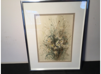 Watercolor Of Flowers By Sandra Bacher